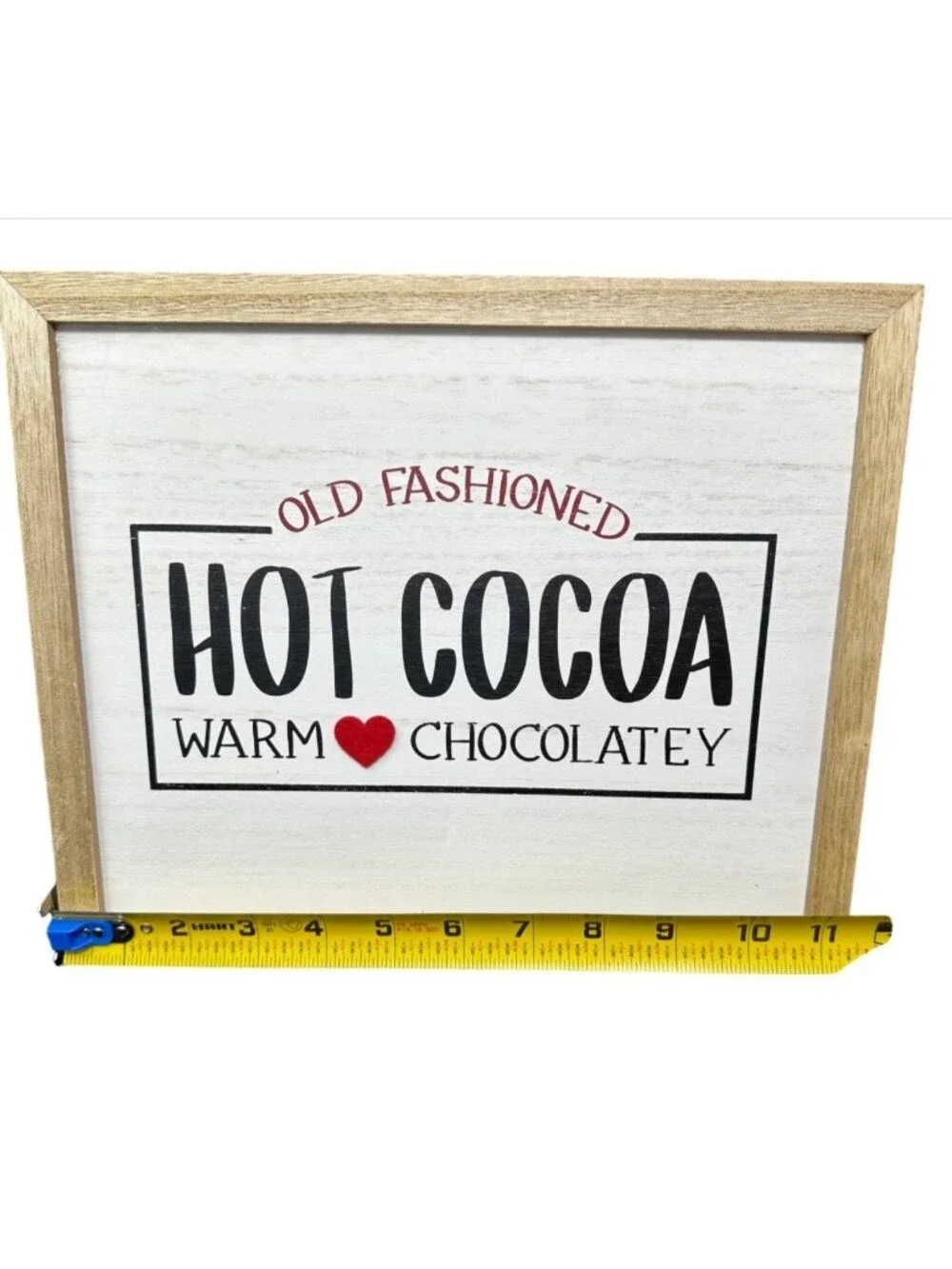 Rustic Hot Cocoa Sign Warm Chocolate Wood Wall Decor 11x9 Kitchen Holiday Winter